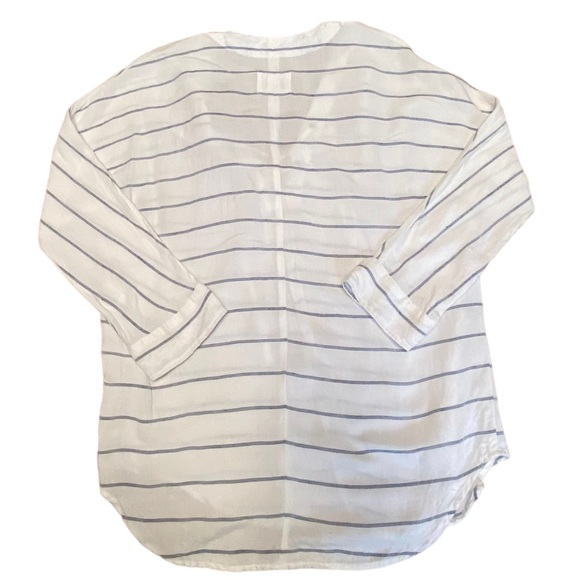 Rails Lily Positano Stripe Linen Blend Tie Front Shirt Nautical Stripe XS - Picture 4 of 10